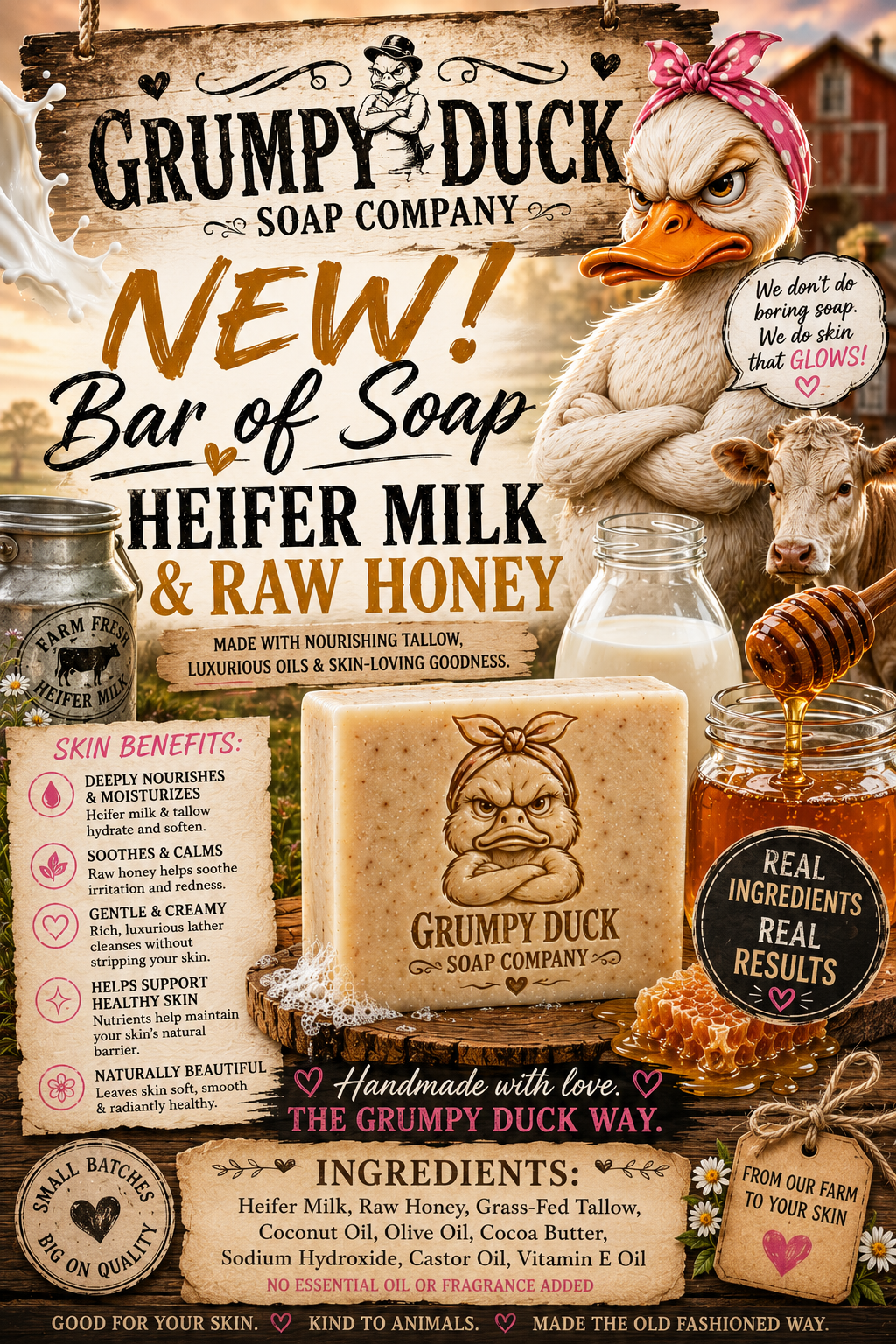 ***Heifer & Honey Tallow Bar, Pre Order